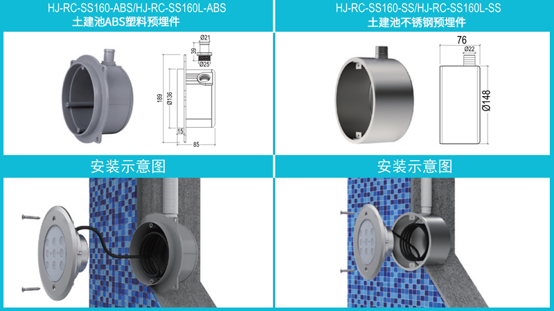 泳池水下燈預(yù)埋件