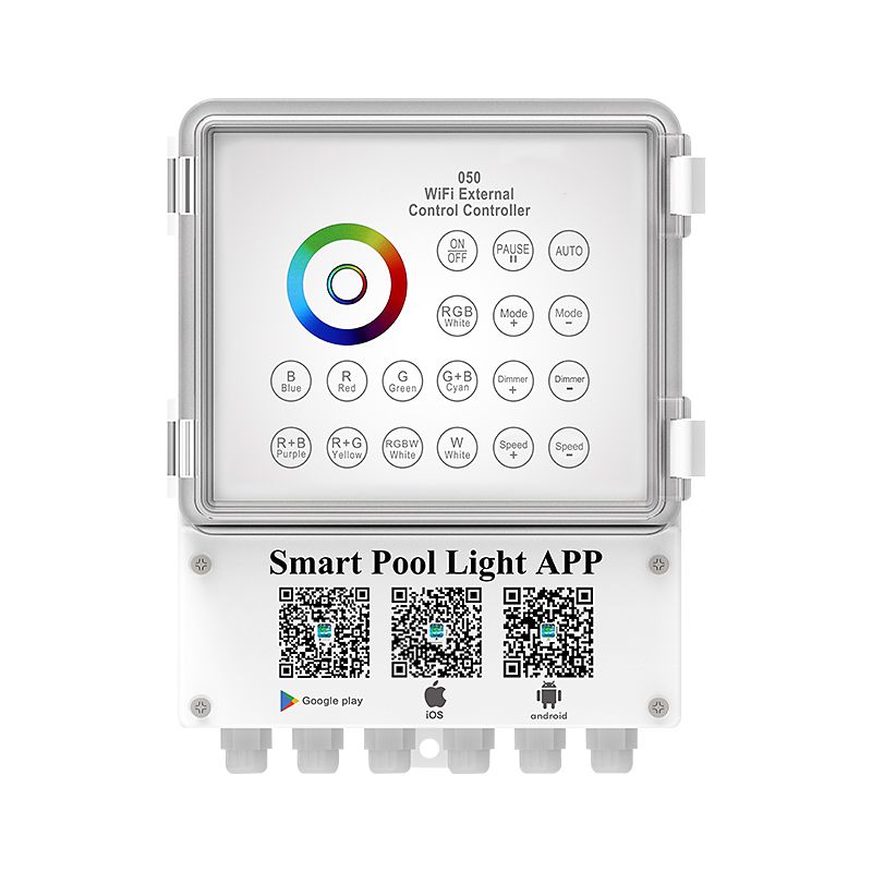 HJ050 七彩水下燈控制器水底泳池燈光無線WiFi手機APP遙控器